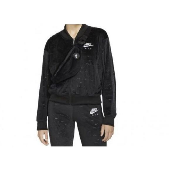 Nike Air Velour 2pc Allover Logo Track Suit Zip Jacket Mid Rise Pants 3x - Picture 2 of 14